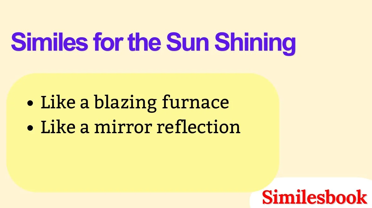 Similes for the Sun Shining